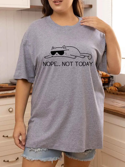 🍟Vintage Nope.. Not Today Lazy Cat Oversize Graphic Tee