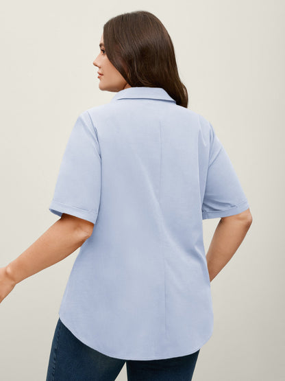 🍟Knotted Front Asymmetrical Hem Blouse
