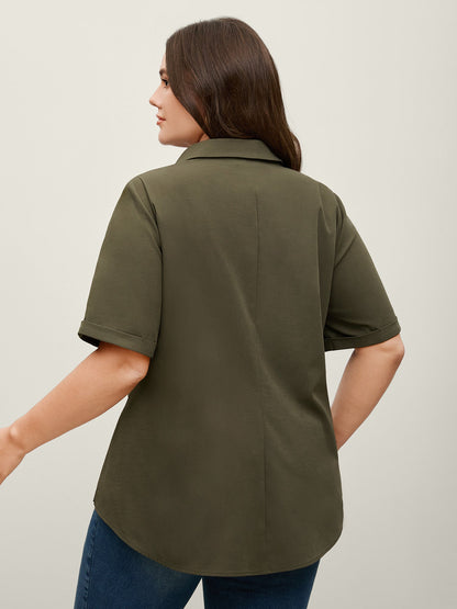 🍟Knotted Front Asymmetrical Hem Blouse