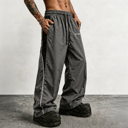 👻Men's Reflective Strip Wide Leg Casual Pants
