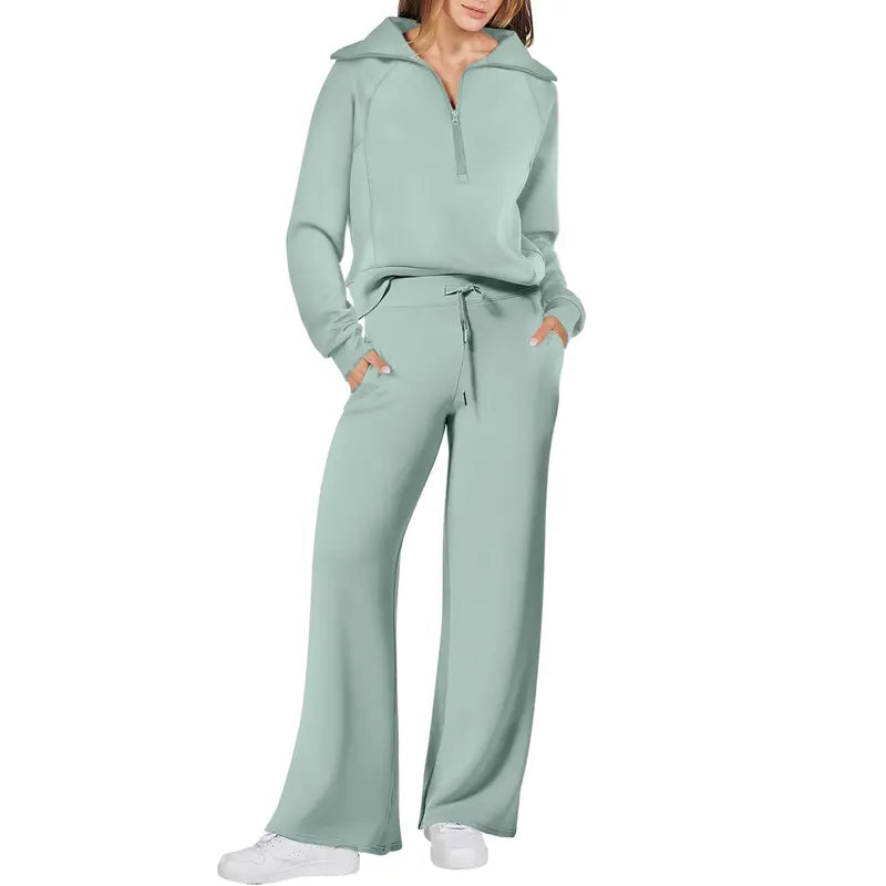 Women 2-Piece Sweatsuit Set Oversized Rayon Blend