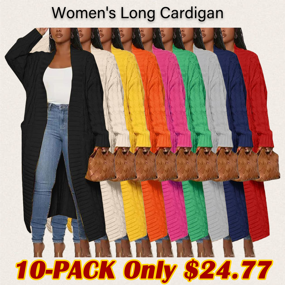 Women's Long Knit Cardigan – Hooded & Classic Open-Front Styles