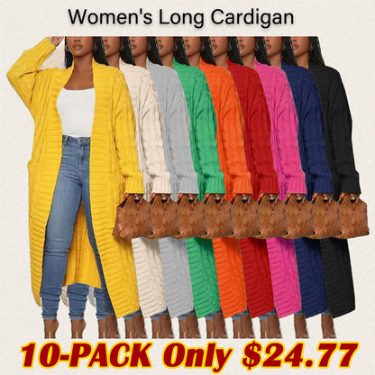 Women's Long Knit Cardigan – Hooded & Classic Open-Front Styles