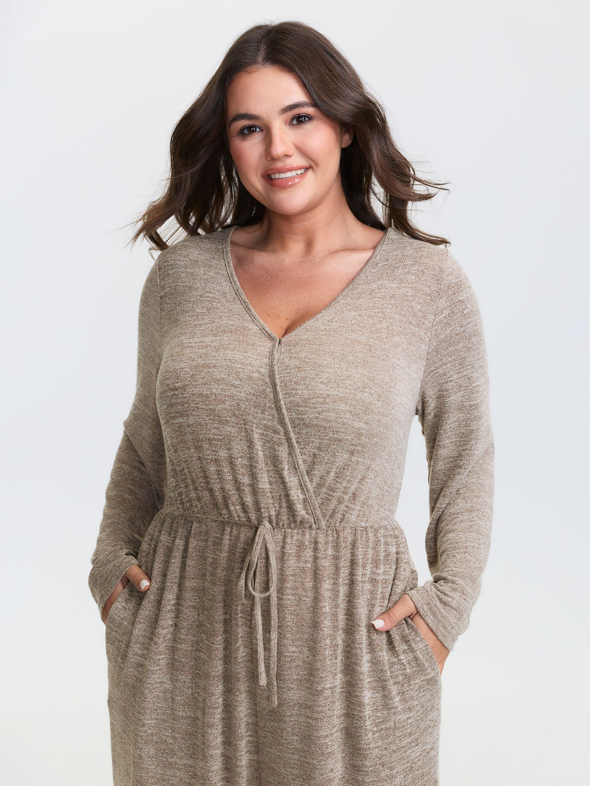 🍟Elastic Waist Overlap Collar Lounge Jumpsuit