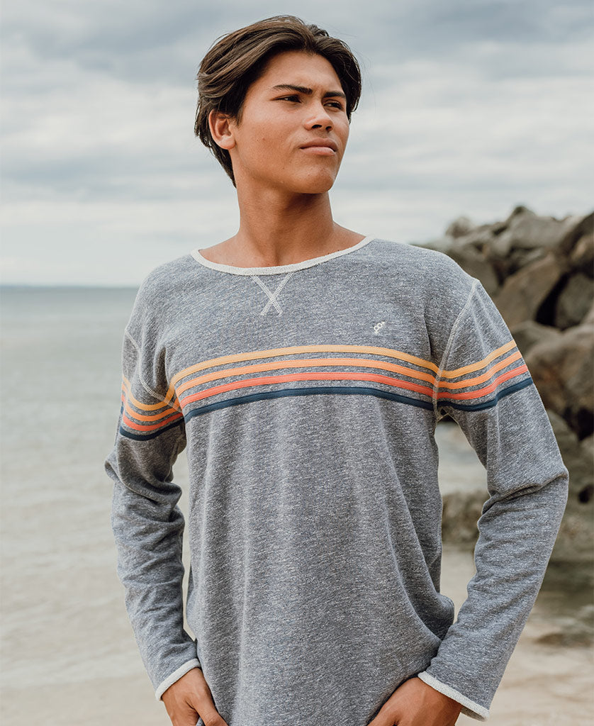 👻Long Island Rag Top | Navy Marle Stripe