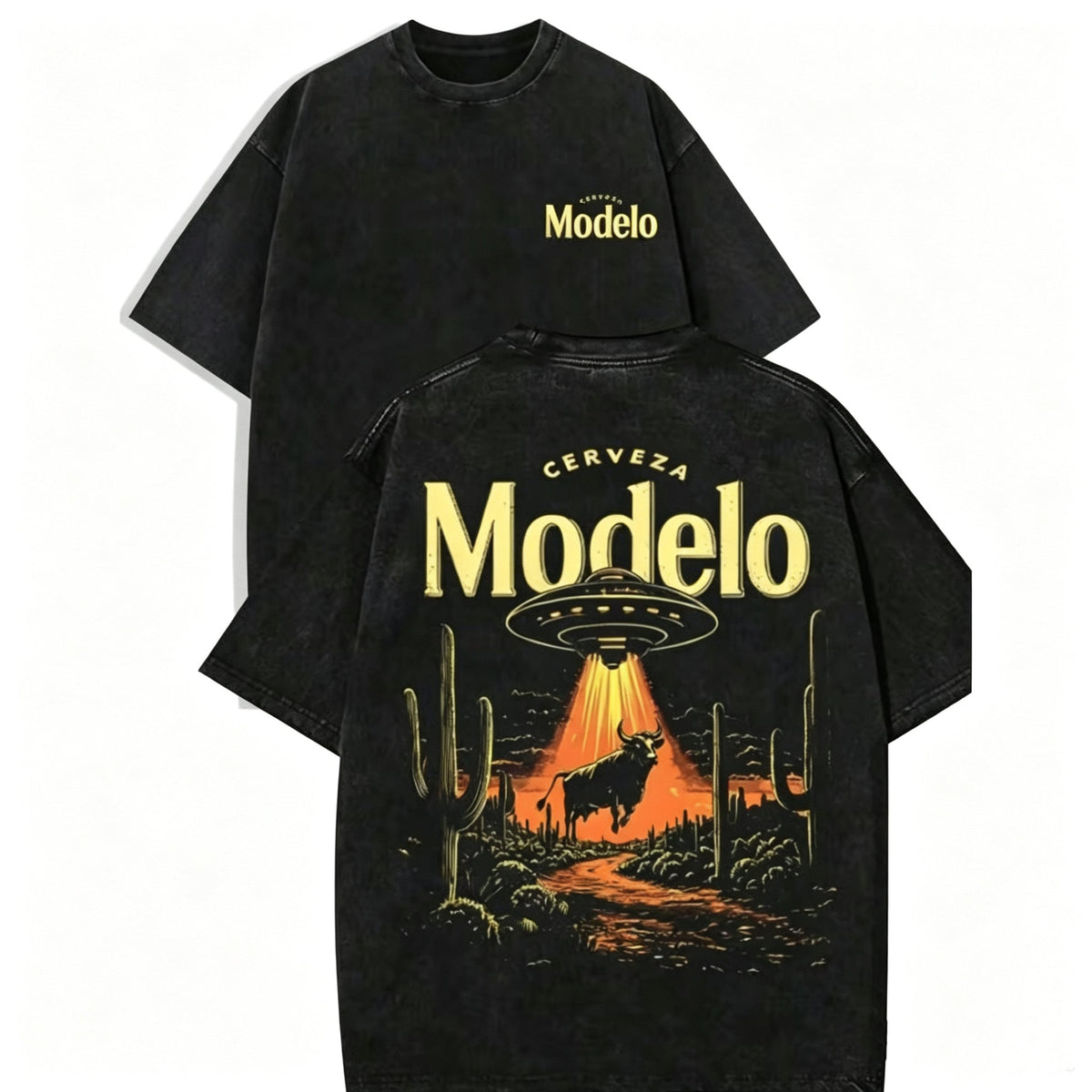 👻Retro Modelo Beer UFO Bull Abduction T-Shirt/Sweatshirt/Hoodie