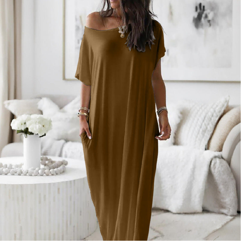 👻Oversized Asymmetric Off-Shoulder Casual Dress