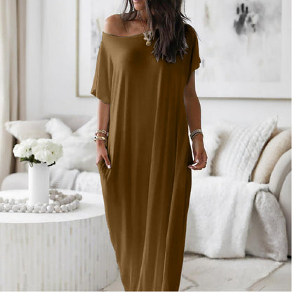 👻Oversized Asymmetric Off-Shoulder Casual Dress
