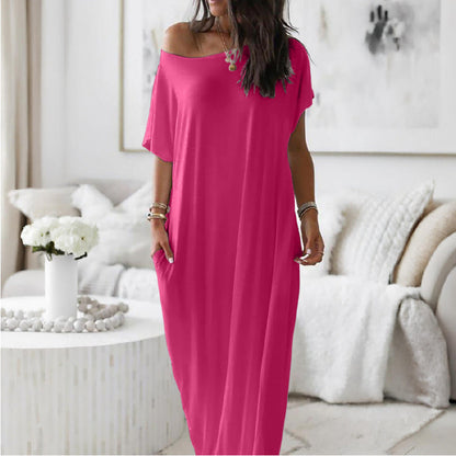 👻Oversized Asymmetric Off-Shoulder Casual Dress