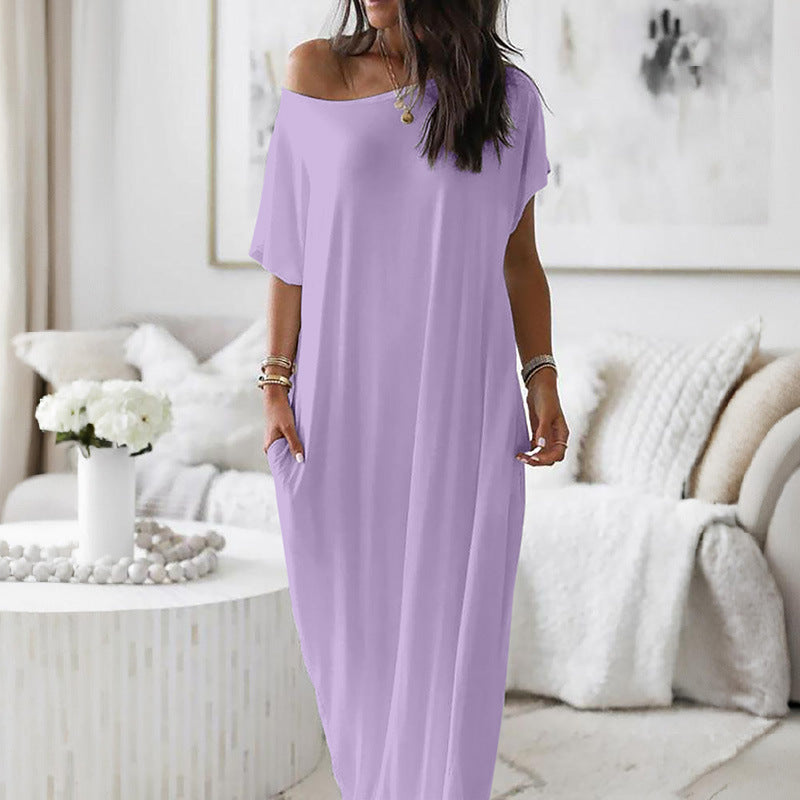 👻Oversized Asymmetric Off-Shoulder Casual Dress