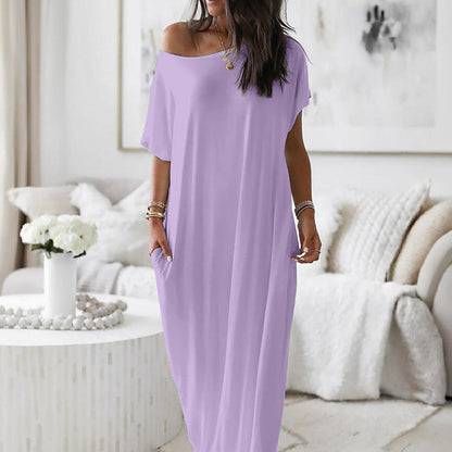 👻Oversized Asymmetric Off-Shoulder Casual Dress