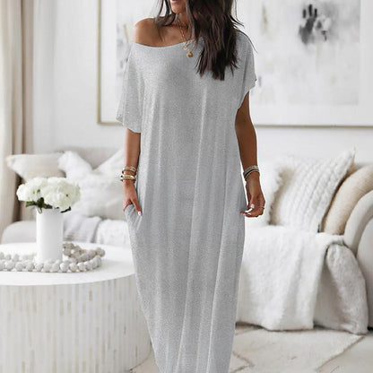 👻Oversized Asymmetric Off-Shoulder Casual Dress