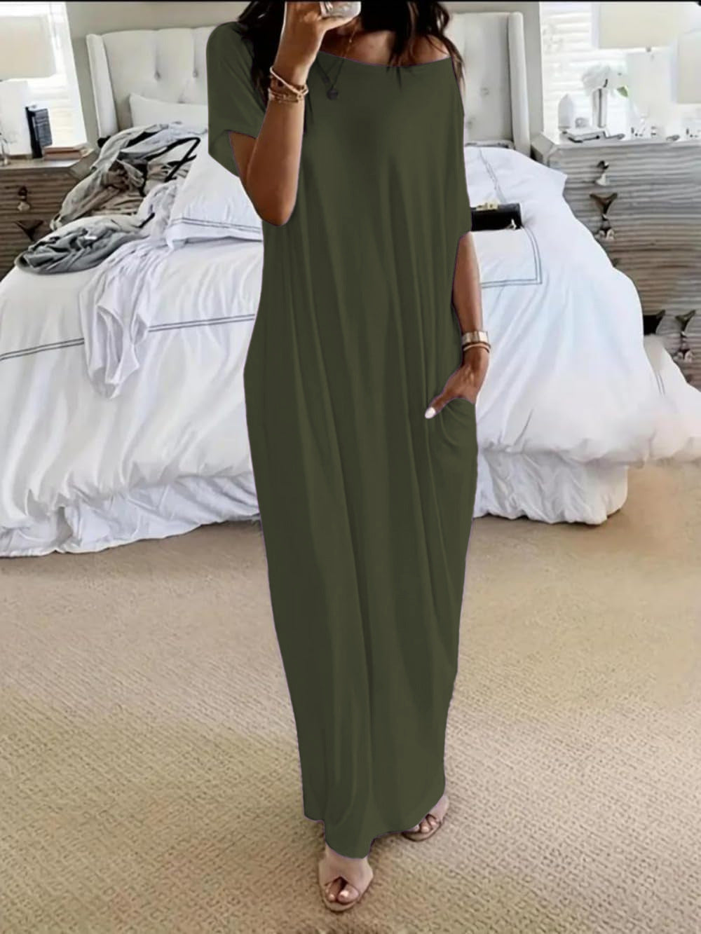 👻Oversized Asymmetric Off-Shoulder Casual Dress