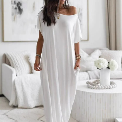 👻Oversized Asymmetric Off-Shoulder Casual Dress