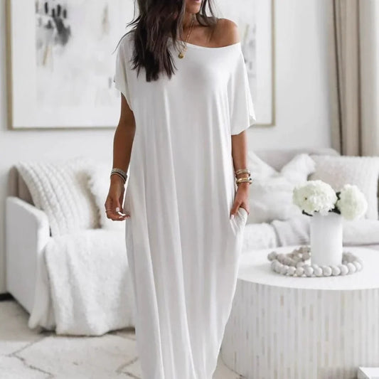 👻Oversized Asymmetric Off-Shoulder Casual Dress