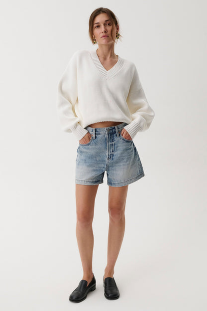 👻Saige High Rise A-Line Short - French Riviera