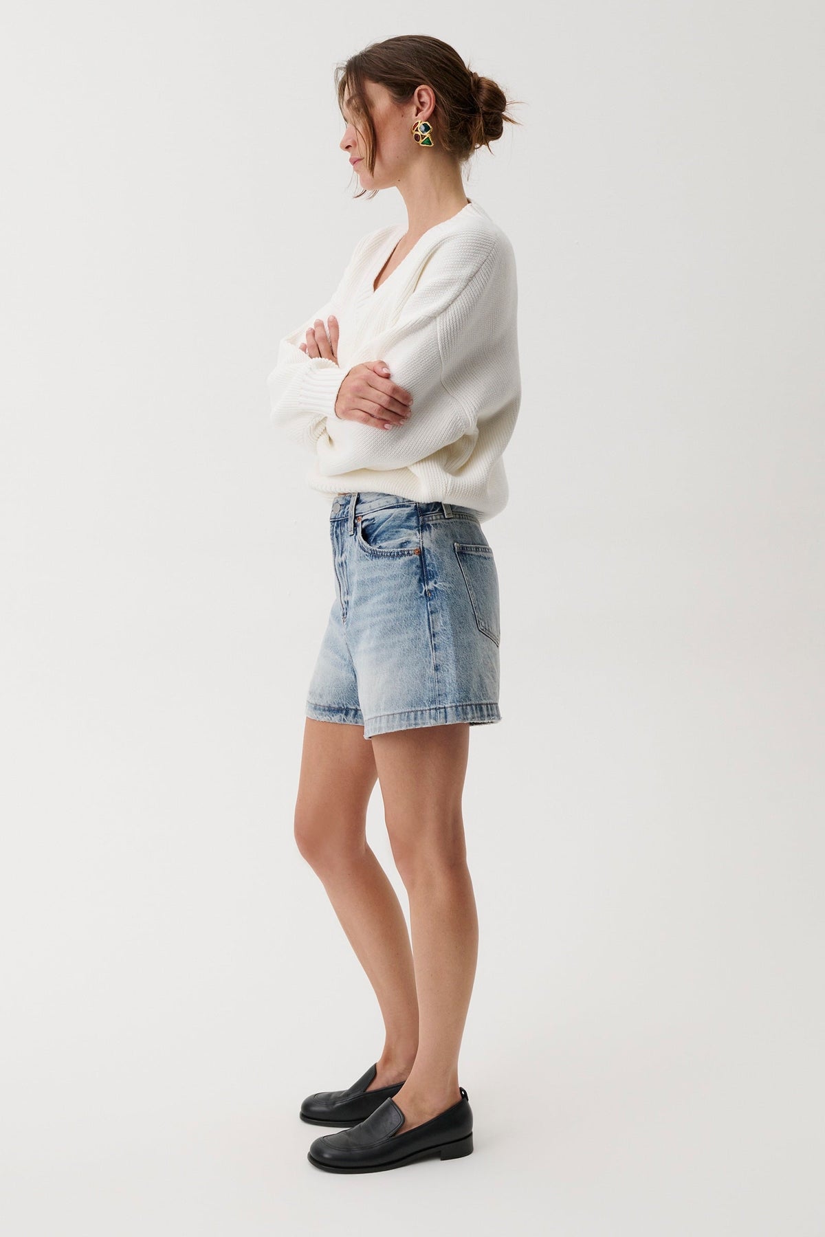 👻Saige High Rise A-Line Short - French Riviera