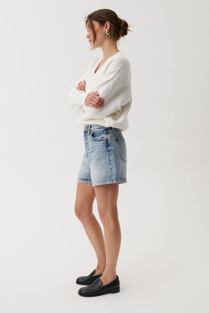 👻Saige High Rise A-Line Short - French Riviera