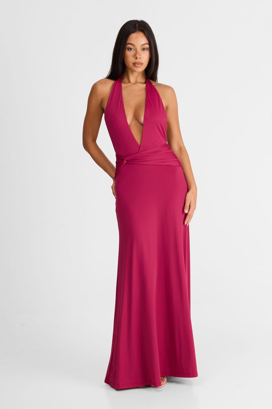 😀Antoinette Maxi Dress Berry