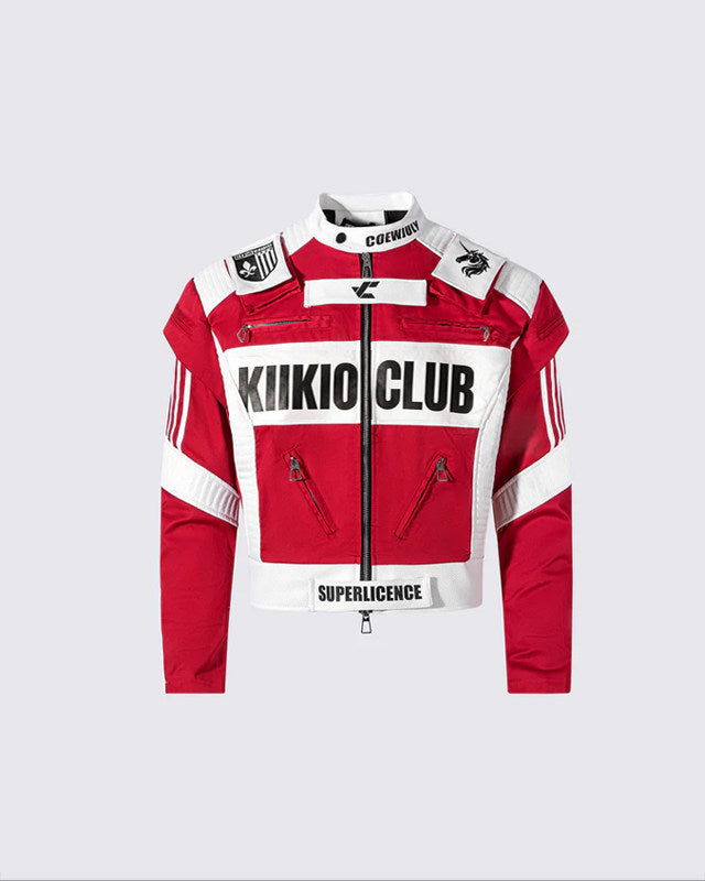 👻KIIKIO Racing Style Graphic Oversized Jacket