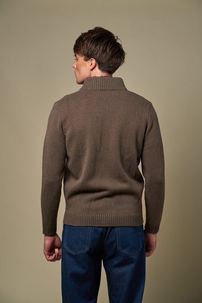 👻Genuine Fur Collar Cardigan | Tobacco