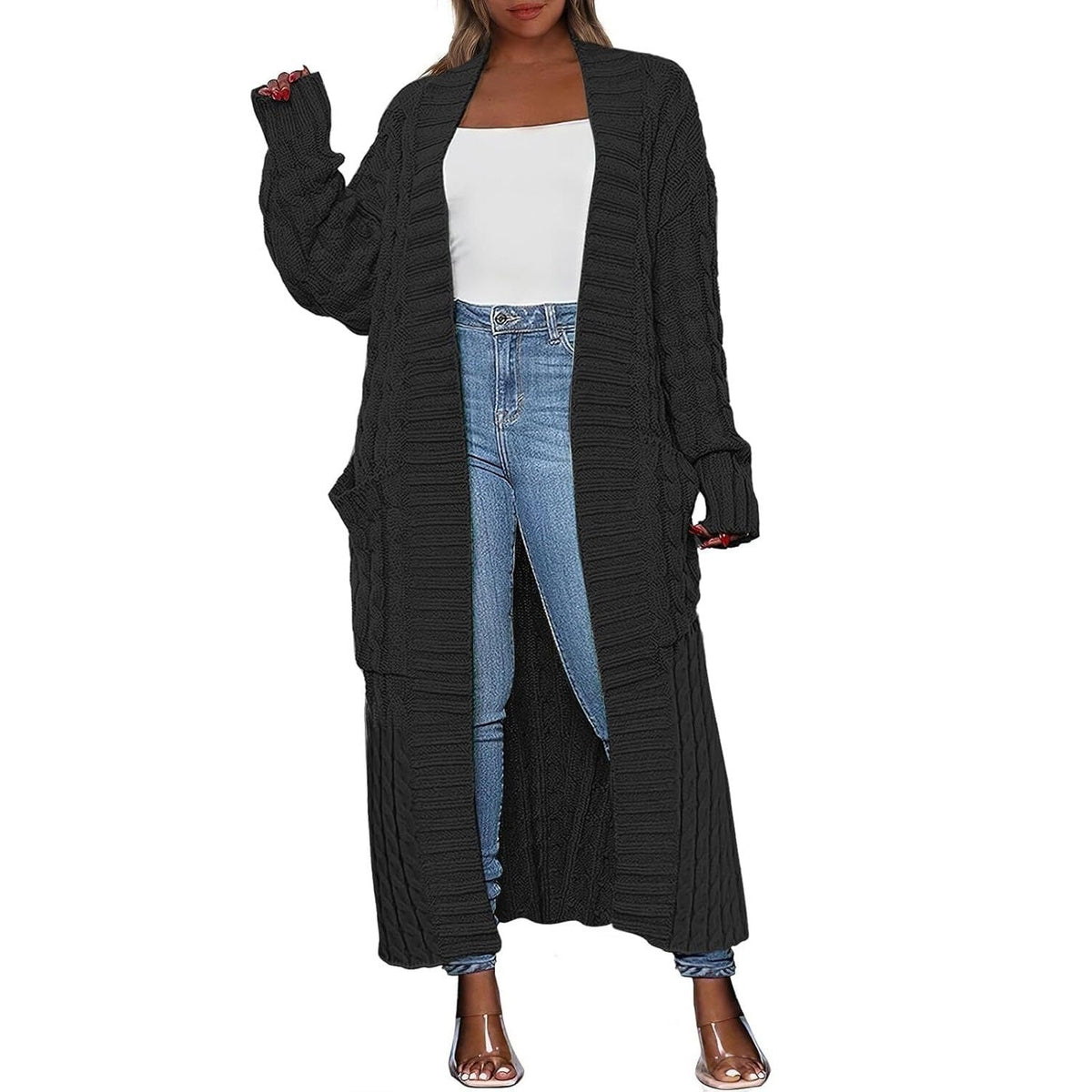 Women's Long Knit Cardigan – Hooded & Classic Open-Front Styles