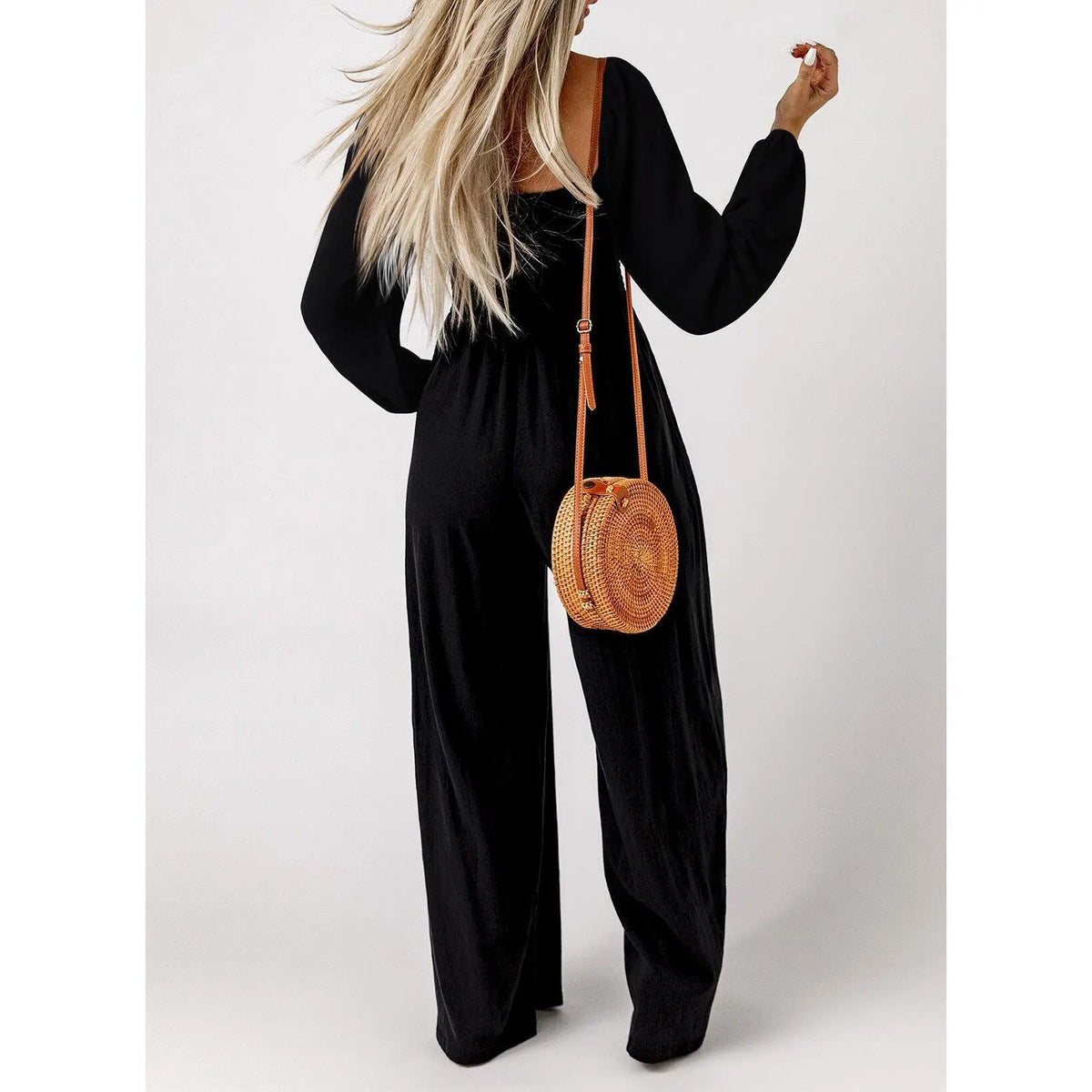 Women's Casual Loose Overalls Jumpsuits in Dusk Blue & Vineyard Green