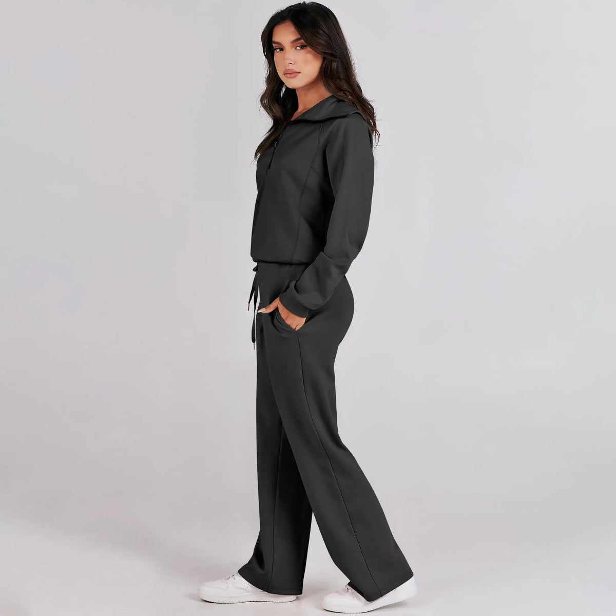Women 2-Piece Sweatsuit Set Oversized Rayon Blend