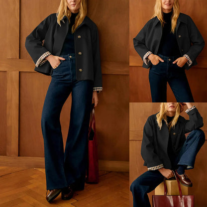 Fiskold Womens Cropped Trench Coat