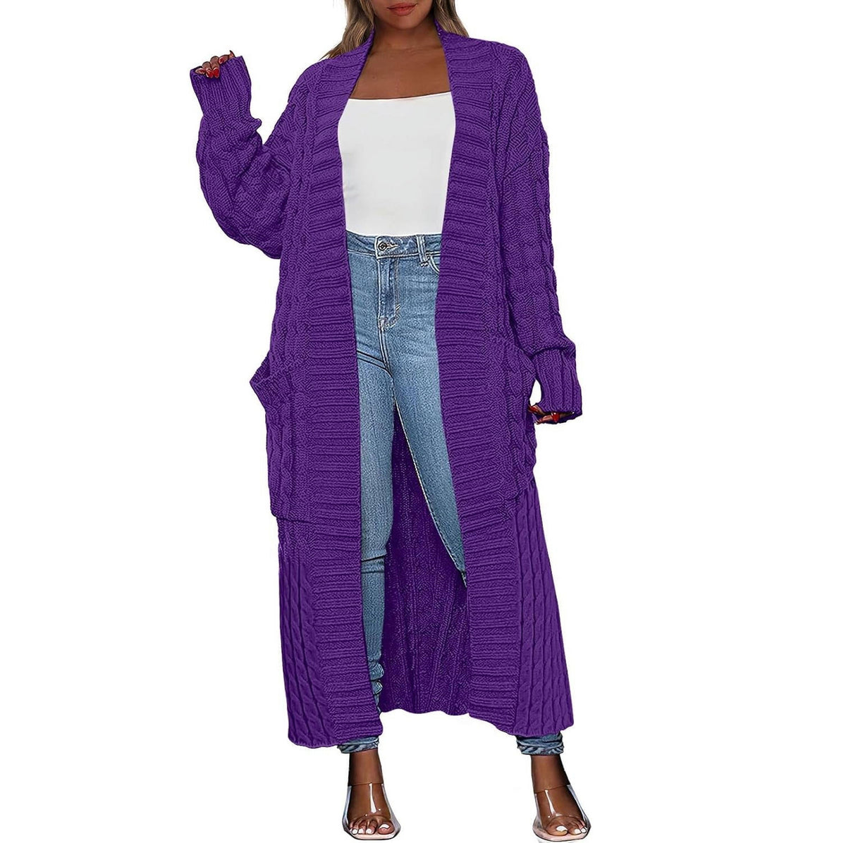 Women's Long Knit Cardigan – Hooded & Classic Open-Front Styles
