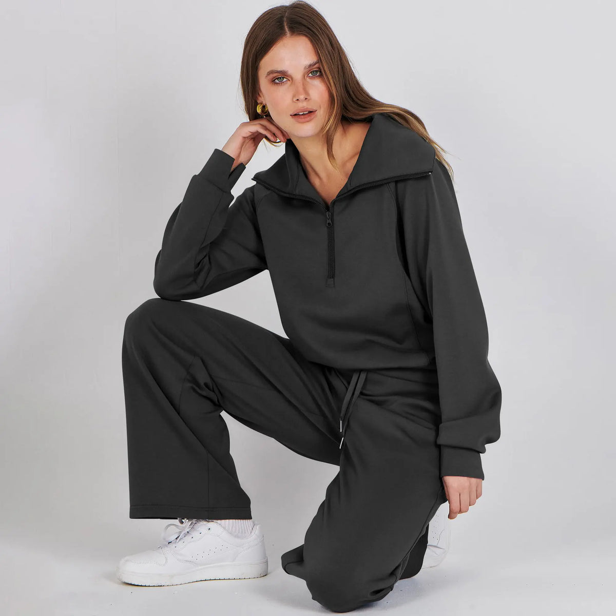 Women 2-Piece Sweatsuit Set Oversized Rayon Blend