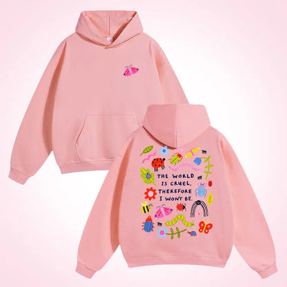 👻Cute Bug Print Washed Hoodie for Men