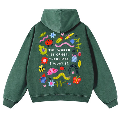 👻Cute Bug Print Washed Hoodie for Men