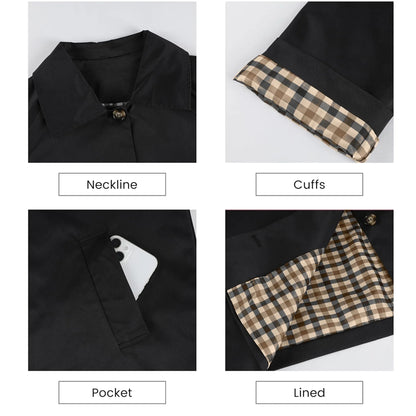 Fiskold Womens Cropped Trench Coat