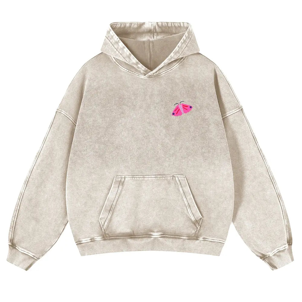 👻Cute Bug Print Washed Hoodie for Men
