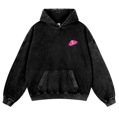 👻Cute Bug Print Washed Hoodie for Men