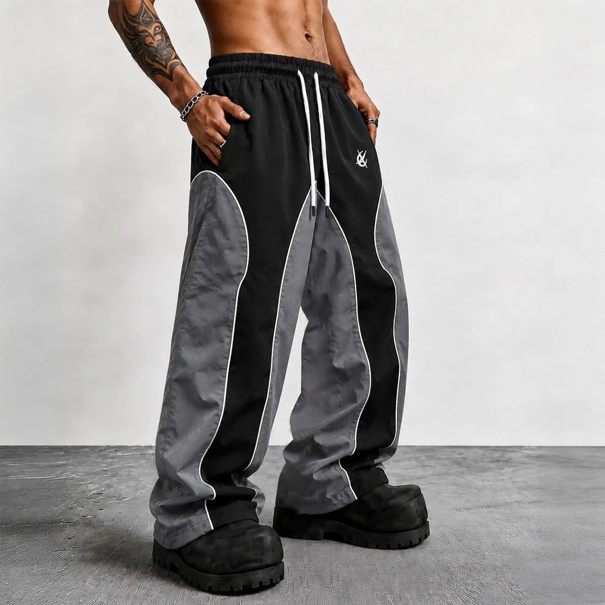 👻Men's Reflective Strip Wide Leg Casual Pants