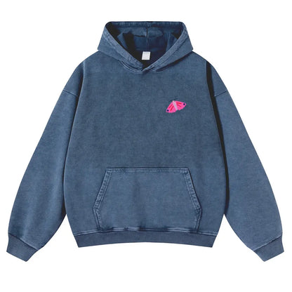 👻Cute Bug Print Washed Hoodie for Men