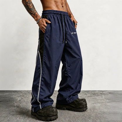 👻Men's Reflective Strip Wide Leg Casual Pants
