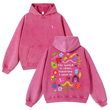 👻Cute Bug Print Washed Hoodie for Men