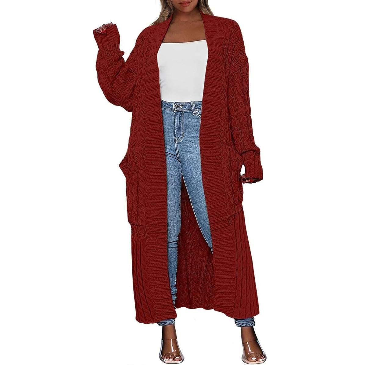 Women's Long Knit Cardigan – Hooded & Classic Open-Front Styles
