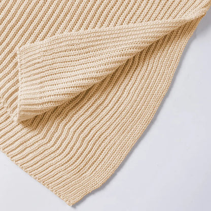 Shewin Women’s Solid Knit Puff Sleeve Sweater