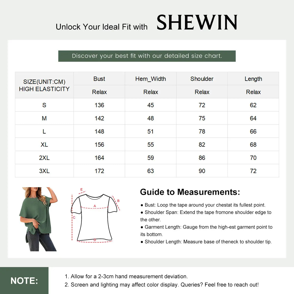 Shewin Women’s Solid Knit Puff Sleeve Sweater