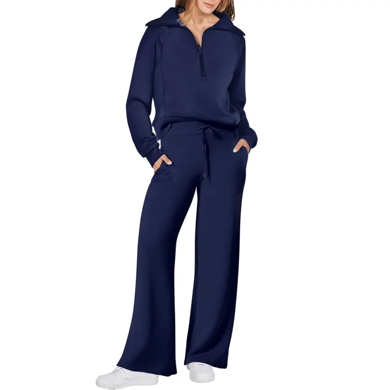 Women 2-Piece Sweatsuit Set Oversized Rayon Blend