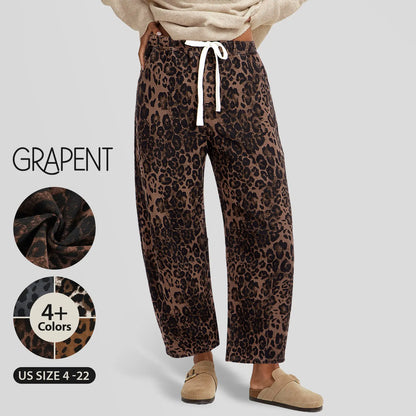 Leopard Barrel Jeans for Women, High Waisted