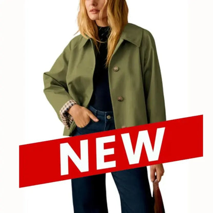 Fiskold Womens Cropped Trench Coat
