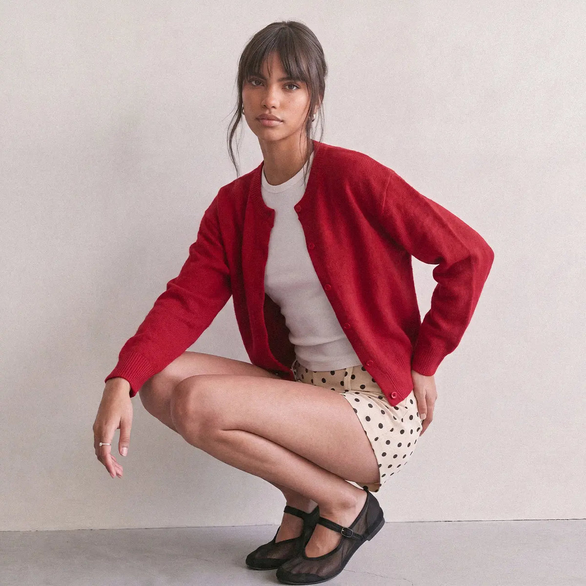 Women's Cropped Knit Cardigan