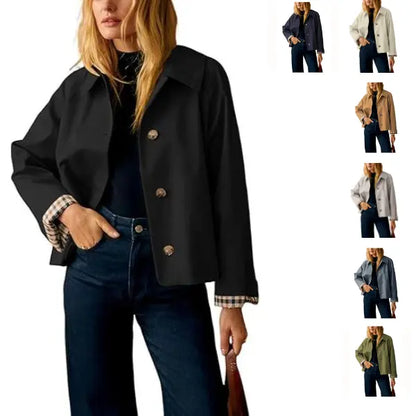 Fiskold Womens Cropped Trench Coat