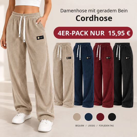 [LETZTER VERKAUFSTAG] Damen-Cordhose mit geradem Bein – 100 % Baumwolle