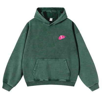 👻Cute Bug Print Washed Hoodie for Men